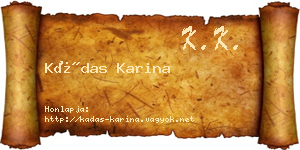 Kádas Karina névjegykártya